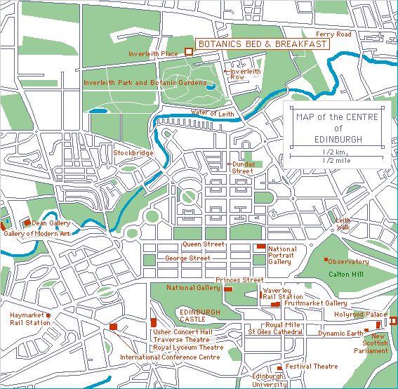 Map of the centre of Edinburgh