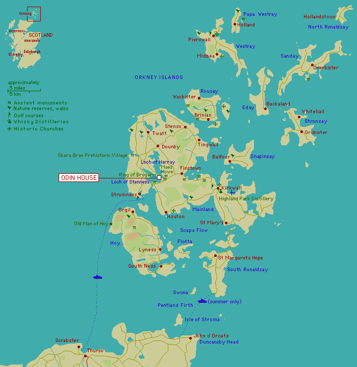 Map of the Orkneys